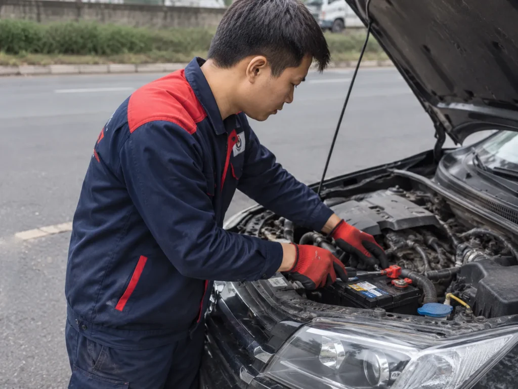 Đội ngũ kỹ thuật viên được điều phối nhanh chóng đến vị trí khách hàng khi xe gặp sự cố về ắc quy.