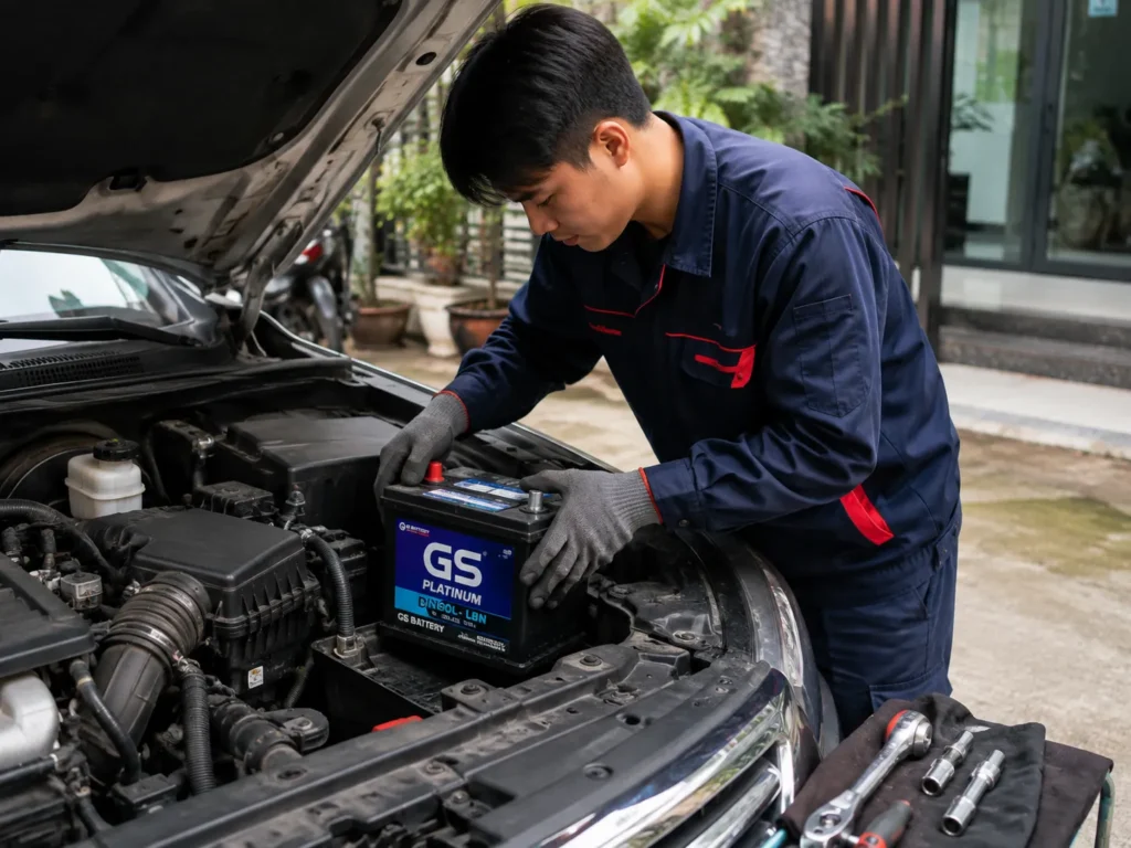Dịch vụ thay bình ắc quy ô tô tận nơi 24/7 tại Hà Nội.